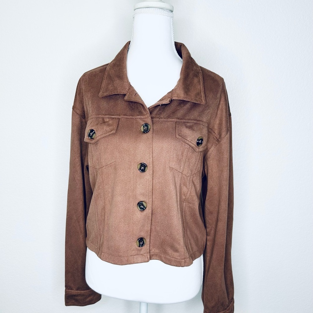 Knit Works Button Jacket Brown/Tan - Picture 3 of 9